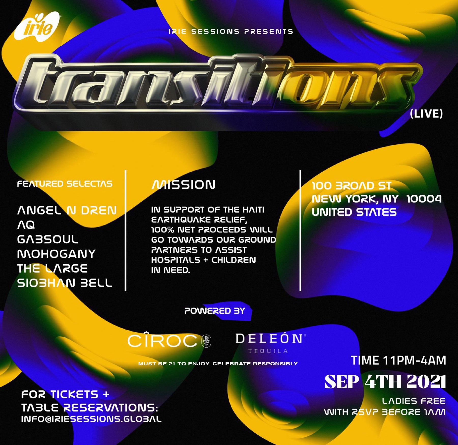 Irie past event poster